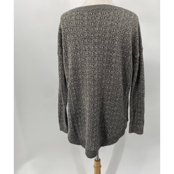 Theory Scoop Neck Knit Sweater Wool Baby Alpaca Silk Blend Gray Black Womens M - Picture 6 of 9